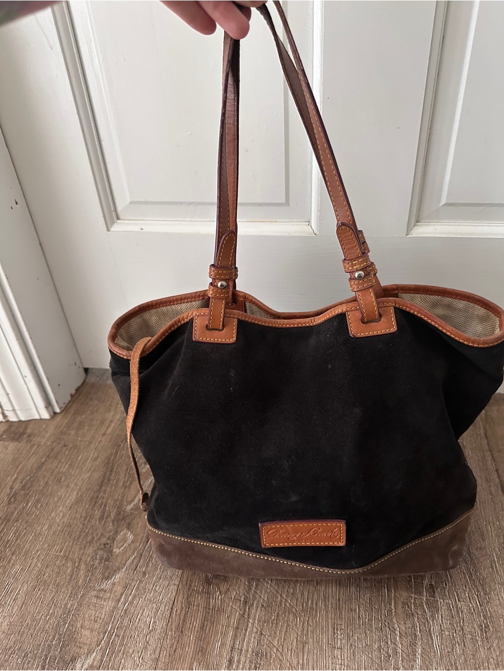 Dooney & Bourke Vintage Suede and Leather Shoulder Tote Bag